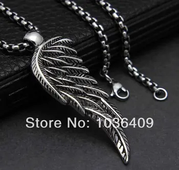 Men's Bird Wing Feather Stainless Steel Pendant Necklace Chain Biker Jewelry
Men's Bird Wing Feather Stainless Steel Pendant Necklace Chain Biker Jewelry