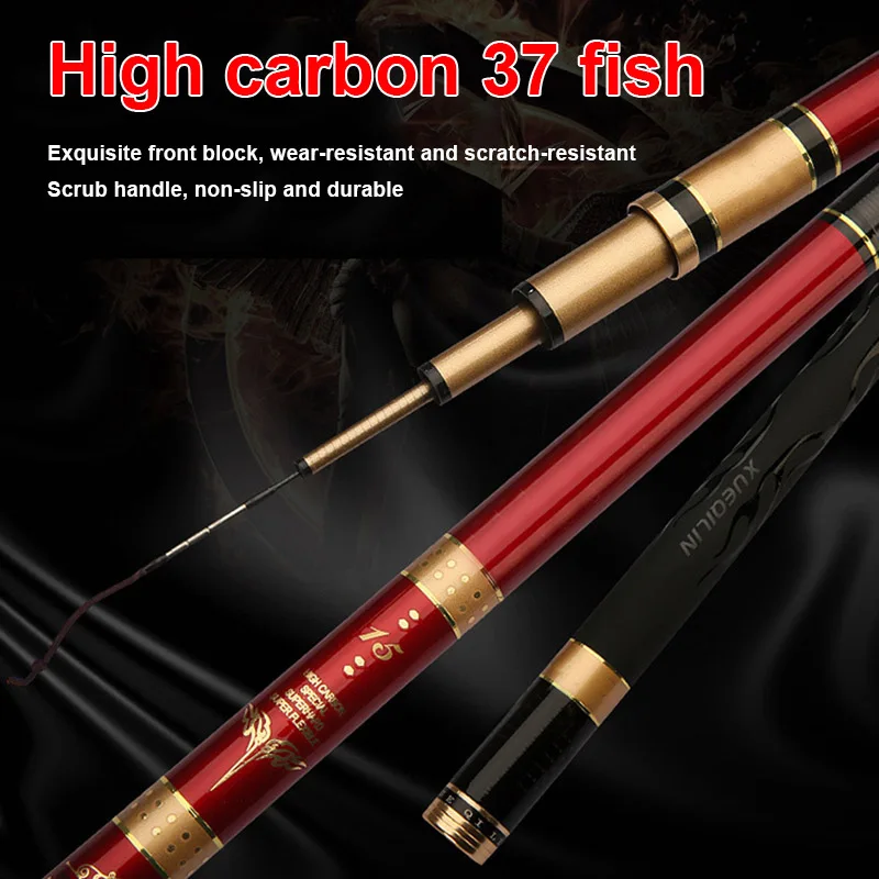 Carbon Fiber 2.7-7.2M Portable Telescopic Fishing Rod Hand Tackle River Stream ASD88 | Спорт и развлечения