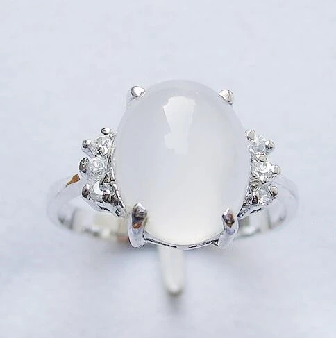 Moonstone ring Free shipping Natural real white moonstone 925 sterling silver Fine gem jewelry 2.5ct For men or women #T0305 | Украшения и