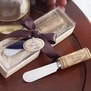 Stainless Steel Spreader with Wine Cork Handle Butter Knife Wedding Favor Gifts with Box LX7381
Stainless Steel Spreader with Wine Cork Handle Butter Knife Wedding Favor Gifts with Box LX7381