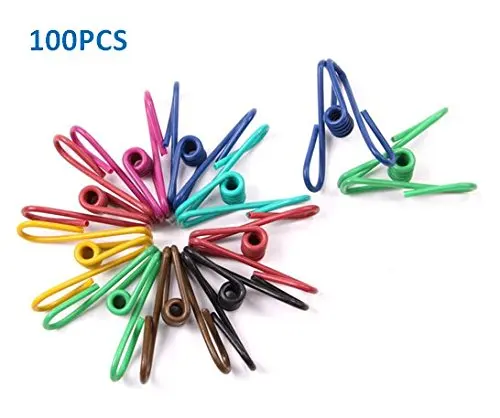 

Pack of 100 Multi-purpose Clothesline Utility Clips, Steel Wire Clips (100 pcs assorted colors)