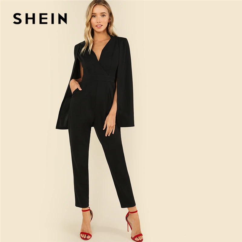 SHEIN Элегантный Комбинезон С Длинным Рукавом 2019 Женский Повседневный Высокой