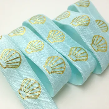 5 Yards 5/8 Sky Blue Shell GOLD FOIL Print Fold over Elastic, Headbands, Hair elastic ribbon,Sewing supplies
5 Yards 5/8 Sky Blue Shell GOLD FOIL Print Fold over Elastic, Headbands, Hair elastic ribbon,Sewing supplies