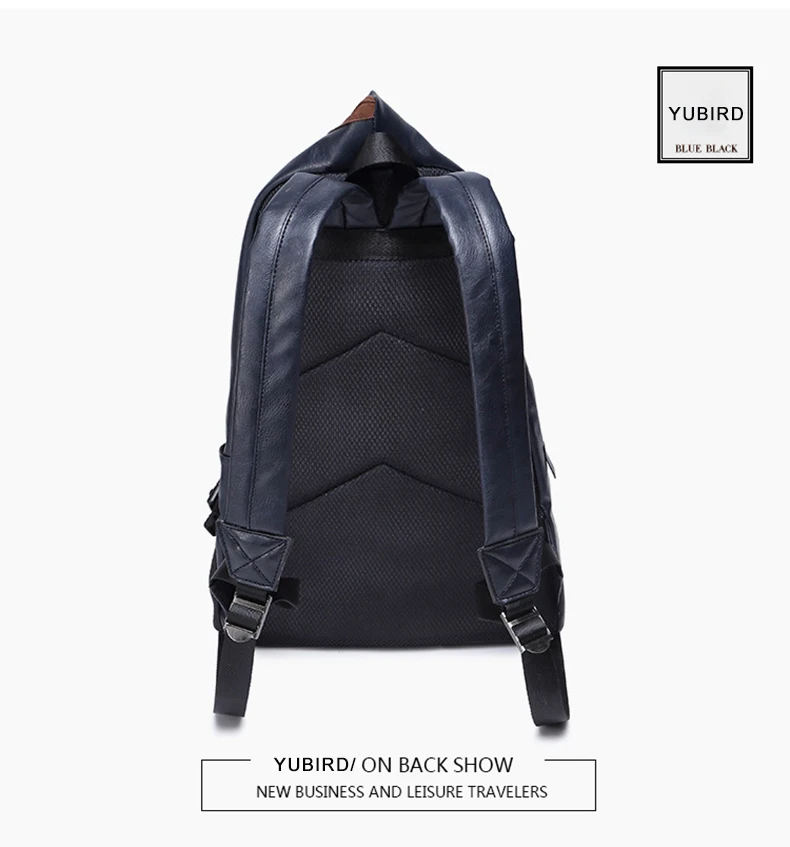 2017 Fashion Men Backpack PU Leather Backpack Male Laptop Backpack Leather Bag Black Teenager School Mochila Travel Backpack 12