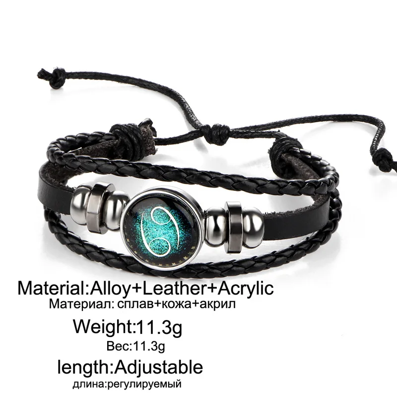 Daisies-Aries-Taurus-Sagittarius-Aquarius-Scorpio-Libra-Capricorn-12-Constellation-Bracelet-Men-Women-Braided-Leather-Bracelets (1)