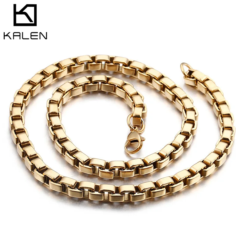 Kalen New 60cm Long Chain Necklace Unisex Stainless Steel Gold Color Box Chain Collare Necklace Fashion Jewelry Accessories 2018
Kalen New 60cm Long Chain Necklace Unisex Stainless Steel Gold Color Box Chain Collare Necklace Fashion Jewelry Accessories 2018