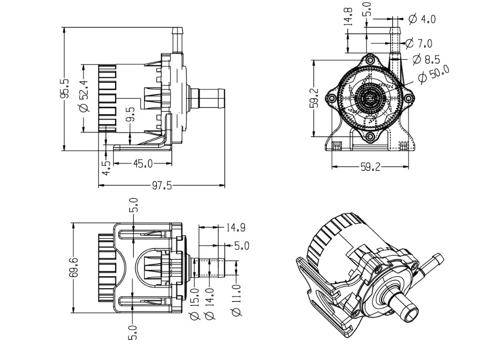 Dimension of DC50H