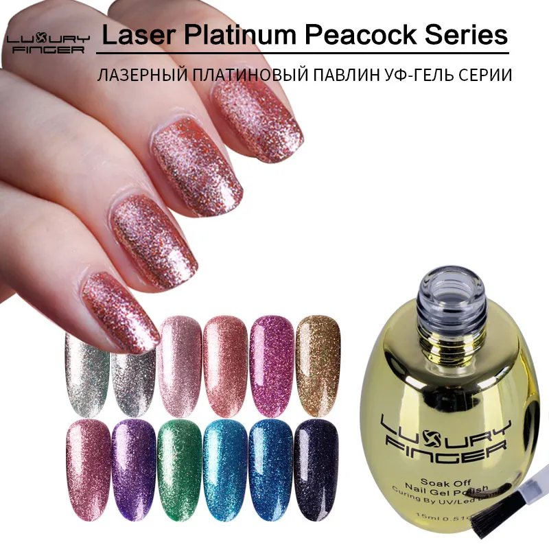 Luxury Finger Laser Platinum Peacock 15ML UV Gel Polish Soak Off Led Lamp Varnish Long Last Color Lacquer Retro Glitter Nail Art
Luxury Finger Laser Platinum Peacock 15ML UV Gel Polish Soak Off Led Lamp Varnish Long Last Color Lacquer Retro Glitter Nail Art