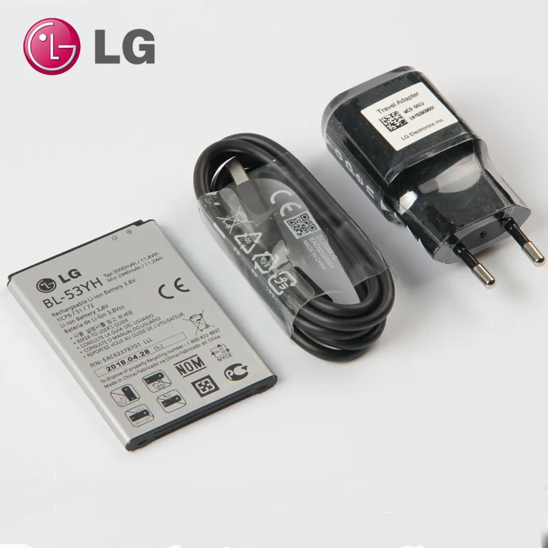 Original LG BL-53YH Battery + Black charger for LG Optimus G3 D830 D850 D851 D855 LS990 VS985 F400 LG G3 3000mAh
Original LG BL-53YH Battery + Black charger for LG Optimus G3 D830 D850 D851 D855 LS990 VS985 F400 LG G3 3000mAh