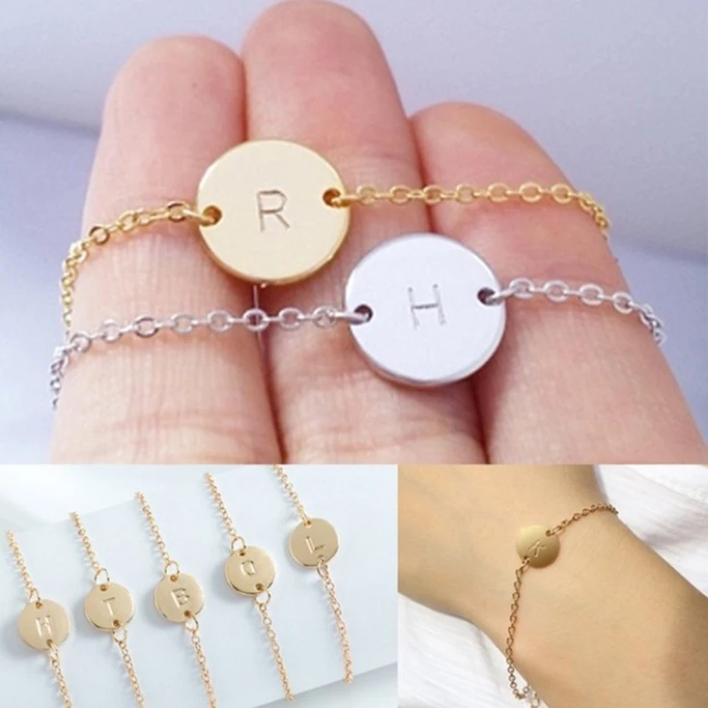 Fashion Round Pendant A-Z Letter Bracelets & Bangles Weekend Party Birthday for Women Simple Adjustable Name Bracelets Jewelry
Fashion Round Pendant A-Z Letter Bracelets & Bangles Weekend Party Birthday for Women Simple Adjustable Name Bracelets Jewelry