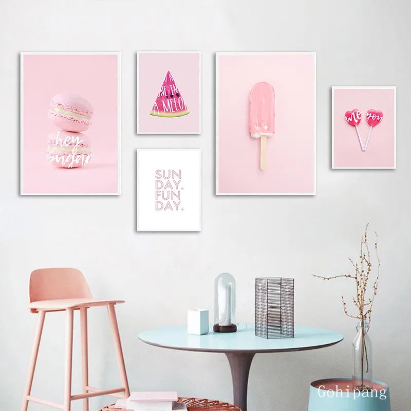 Pink-Summer-Candy-Ice-Cream-Food-Picture-Fashion-Nursery-Poster-Indie-Pop-Canvas-Wall-Art-Print (1)