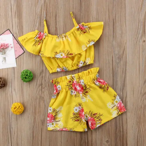 2pcs Toddler Baby Girl Clothes Floral Ruffled Top Vest Shorts Summer Outfits Set
2pcs Toddler Baby Girl Clothes Floral Ruffled Top Vest Shorts Summer Outfits Set