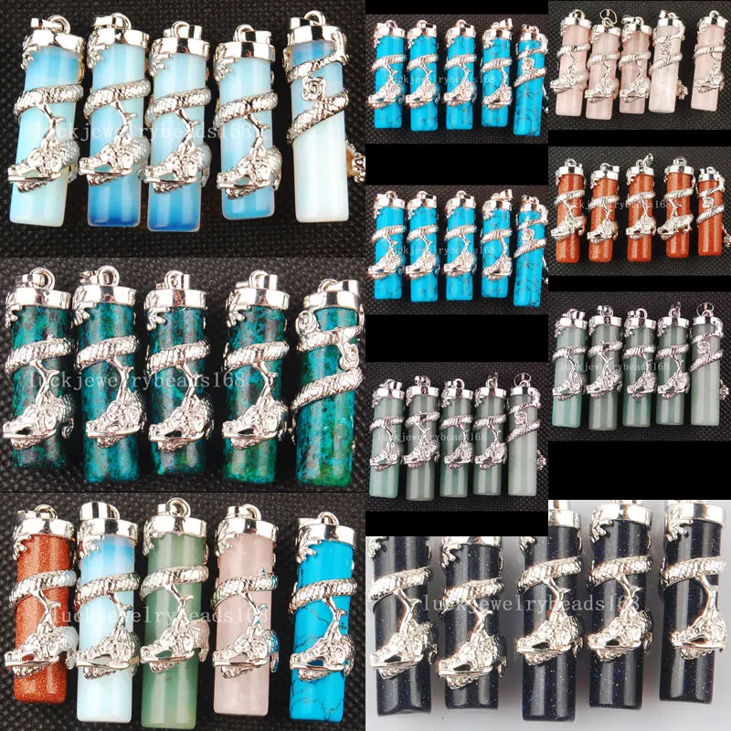 5pcs New Fashion Aventurine Opalite Opal Howlite Goldstone Blue Sand Azurite Dargon Pendant Bead WFH540
5pcs New Fashion Aventurine Opalite Opal Howlite Goldstone Blue Sand Azurite Dargon Pendant Bead WFH540