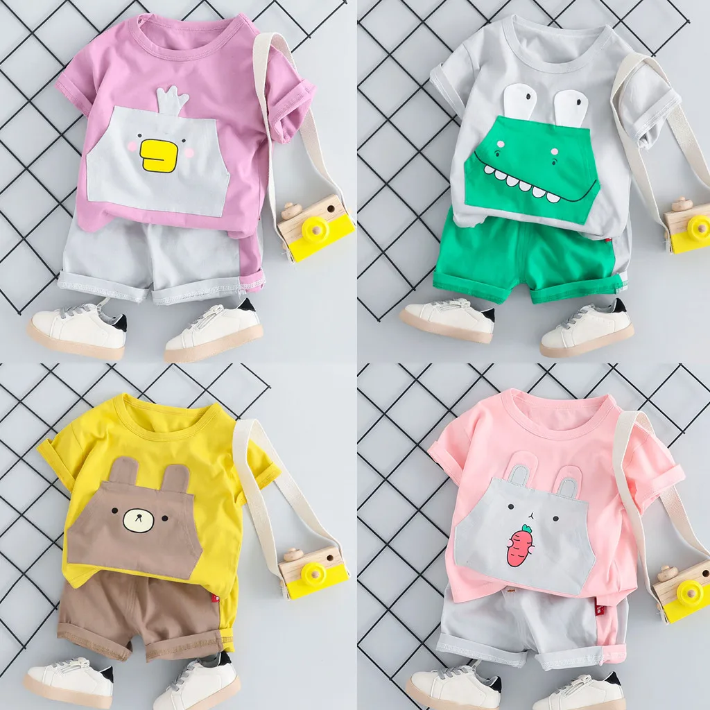 Toddler Baby Kid Boys Girls Cartoon T-shirt Tops Solid Short Pants Outfits Sports Kids Clothes Fashion Clothes Bebek Giyim
Toddler Baby Kid Boys Girls Cartoon T-shirt Tops Solid Short Pants Outfits Sports Kids Clothes Fashion Clothes Bebek Giyim
