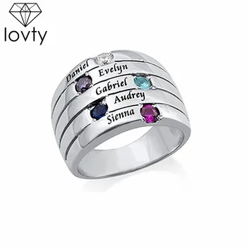 lovty Personalized Birthstone Ring Custom-made Ring Engraved Name Rings Mother's Day Gift for Mom & Your Wife Dropshipping
lovty Personalized Birthstone Ring Custom-made Ring Engraved Name Rings Mother's Day Gift for Mom & Your Wife Dropshipping