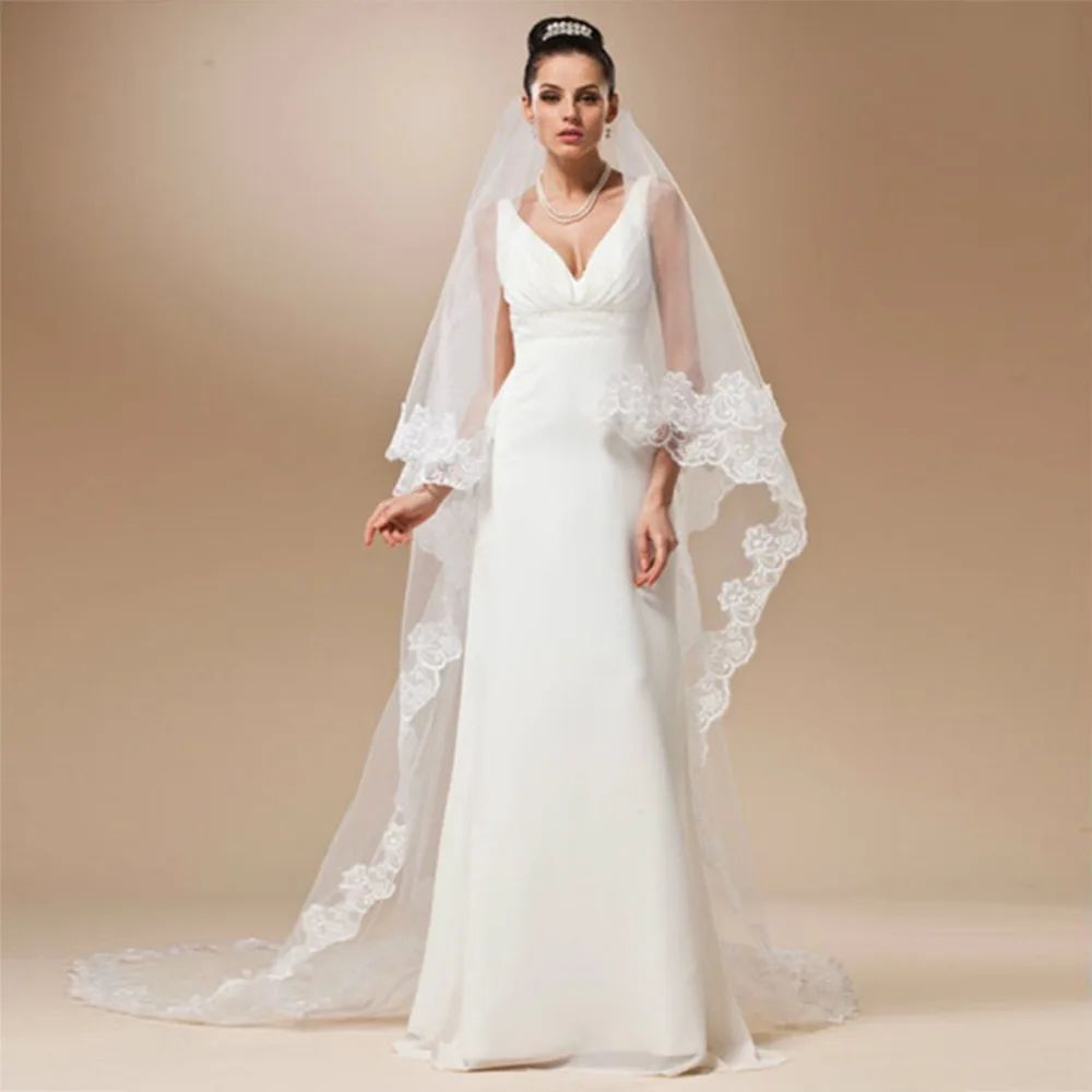 Voile Mariage 3M One Layer Lace Edge White Ivory Cathedral Wedding Veil Long Bridal Veil Cheap Wedding Accessories Veu de Noiva
Voile Mariage 3M One Layer Lace Edge White Ivory Cathedral Wedding Veil Long Bridal Veil Cheap Wedding Accessories Veu de Noiva