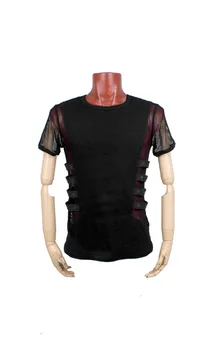 Personality Punk T-Shirt For Men Summer Men Perspective Grid Casual Short Sleeve T-Shirt Chain Belt Short Sleeve T-Shirt
Personality Punk T-Shirt For Men Summer Men Perspective Grid Casual Short Sleeve T-Shirt Chain Belt Short Sleeve T-Shirt