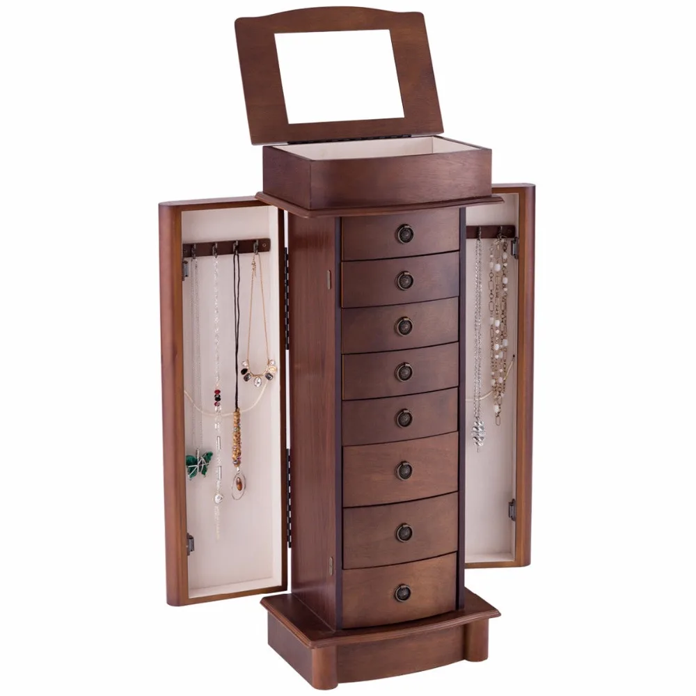 Giantex Jewelry Cabinet Armoire Storage Chest Box Stand Organizer