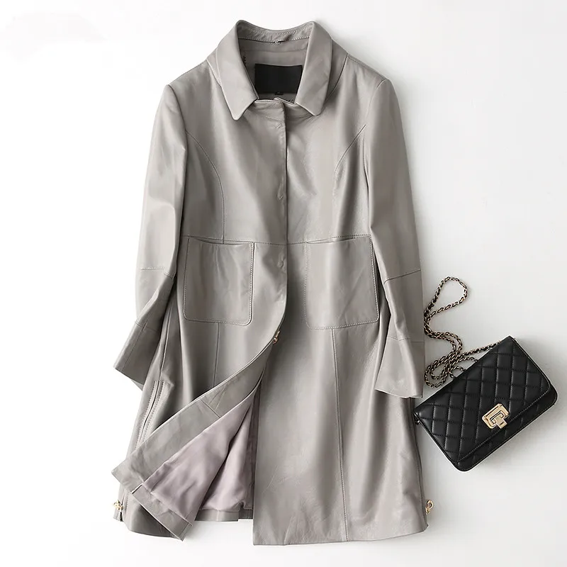 Real Sheepskin Coat Spring Autumn Jacket Women Korean Genuine Leather Jacket Women Vintage Long Coats X-153 MY2030
Real Sheepskin Coat Spring Autumn Jacket Women Korean Genuine Leather Jacket Women Vintage Long Coats X-153 MY2030