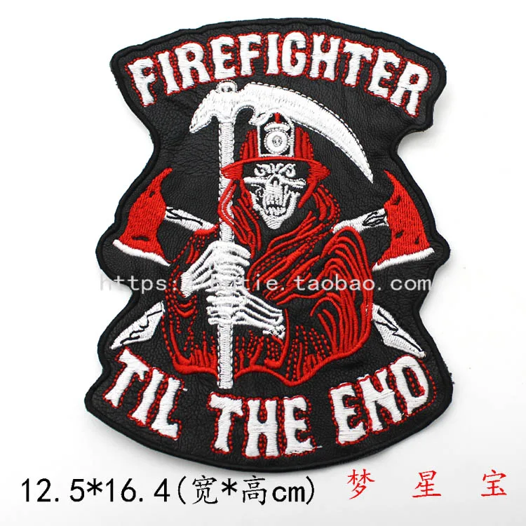 Embroidery Patches for Jacket Back Motorcycle Biker Skull Reaper FIREFIGHTER Middle Size 6.5 inch Iron on or Sew on PU leather
Embroidery Patches for Jacket Back Motorcycle Biker Skull Reaper FIREFIGHTER Middle Size 6.5 inch Iron on or Sew on PU leather