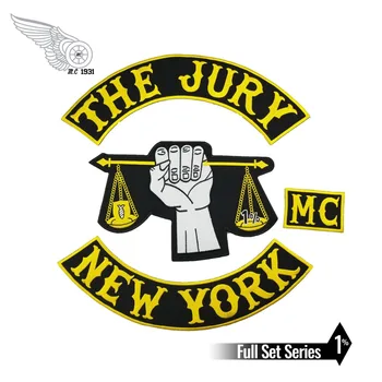 The Jury New York MC Motorcycle Biker Embroidered Iron On Back of Jacket Patch Black twill fabric DIY Eco-Friendly Free Shipping
The Jury New York MC Motorcycle Biker Embroidered Iron On Back of Jacket Patch Black twill fabric DIY Eco-Friendly Free Shipping