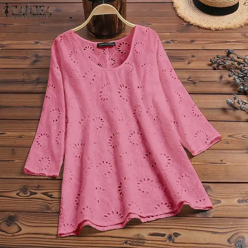 Chic Summer Tops Women's Lace Blouse 2019 ZANZEA Bohemain 3/4 Sleeve Hollow Tops Female Shirts Casual Blusas Tunic Plus Size 5XL
Chic Summer Tops Women's Lace Blouse 2019 ZANZEA Bohemain 3/4 Sleeve Hollow Tops Female Shirts Casual Blusas Tunic Plus Size 5XL