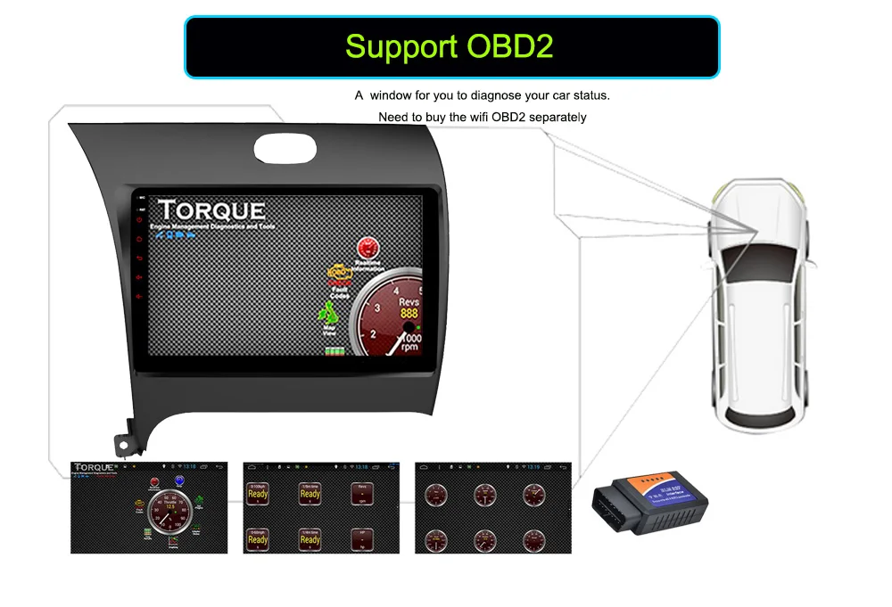 8 DVD Kia CeratoK3 2013 2014 2015 2016 2017 DVR