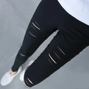 2017 Plus Size Cotton Trousers For Women Elastic Wasit Holes Ripped Ankle-Length Pencil Pants Skinny Pantalon Femme LegginsLG34
2017 Plus Size Cotton Trousers For Women Elastic Wasit Holes Ripped Ankle-Length Pencil Pants Skinny Pantalon Femme LegginsLG34