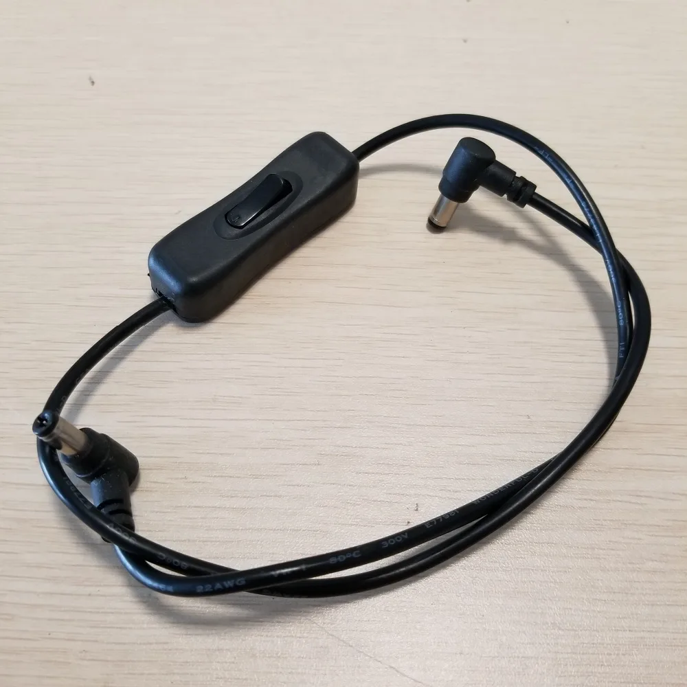 90 Degree Double Bend DC 5.5 to 2.5*2.1mm Universal Power Extension Cable with Power Switch 60cm
90 Degree Double Bend DC 5.5 to 2.5*2.1mm Universal Power Extension Cable with Power Switch 60cm