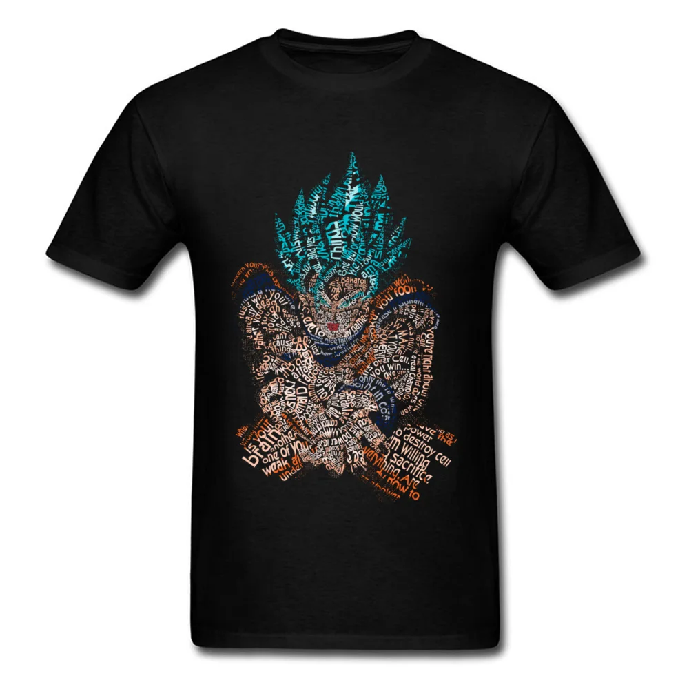 Crewneck Super Blue Kamehameha Cotton Fabric Men's T Shirt Design Short Sleeve Tees Fashion Printed Clothing Shirt Super Blue Kamehameha black