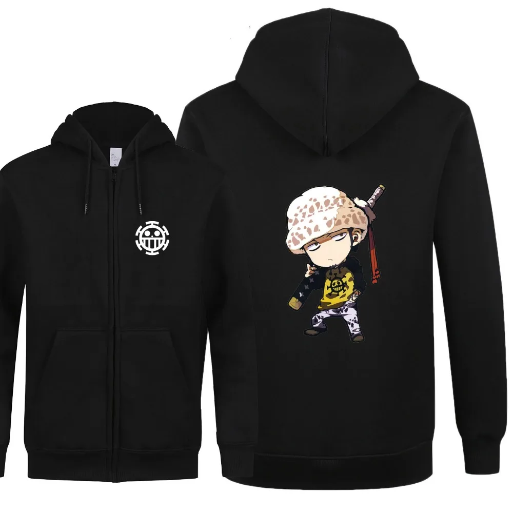 Men/'s boy/'s anime Hoodie Sweatshirt zipper Jacket One Piece Trafalgar Law