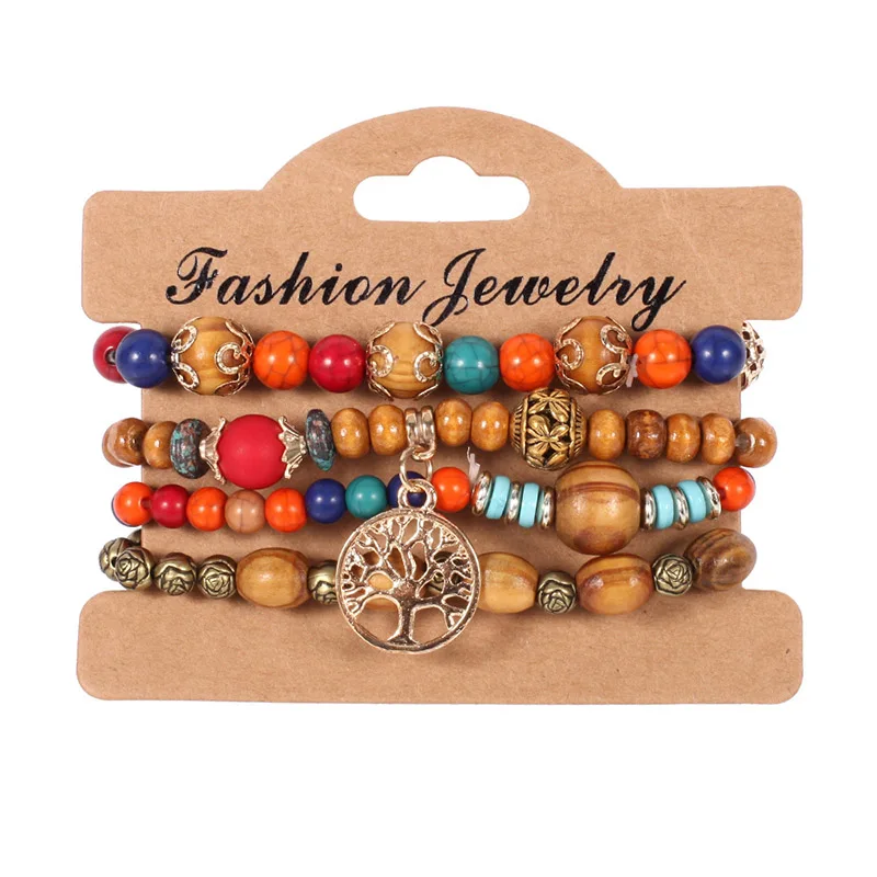 OATHYAN 4 Pcs/set Vintage Ethnic Multilayer Wood Beads Bracelets Set Boho Statement Rose Flower Charm Bracelet For Women Jewelry
OATHYAN 4 Pcs/set Vintage Ethnic Multilayer Wood Beads Bracelets Set Boho Statement Rose Flower Charm Bracelet For Women Jewelry