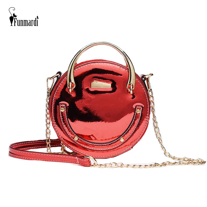 FUNMARDI 2019 New Circular Shoulder Bags Mini Women Handbags Patent Leather Crossbody Bag Chain Design Round Women Bags WLHB1898
FUNMARDI 2019 New Circular Shoulder Bags Mini Women Handbags Patent Leather Crossbody Bag Chain Design Round Women Bags WLHB1898