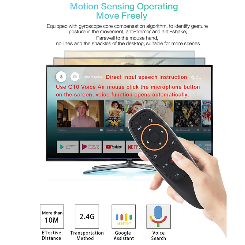 G10 2.4GHZ Fly Air Mouse 6-axis Gyroscope airmouse With Google Voice for XIaoMi HTV 6 box H96 max X96mini MAG 254 256 TV Box
G10 2.4GHZ Fly Air Mouse 6-axis Gyroscope airmouse With Google Voice for XIaoMi HTV 6 box H96 max X96mini MAG 254 256 TV Box