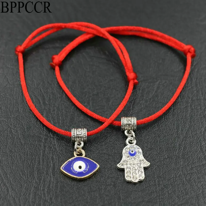 BPPCCR 2pcs/Set Women Lucky Red Rope Strings Thread Bracelets Fatima Hamsa Hand Evil Eye Pendant Adjustable Pulseras Mujer Gift
BPPCCR 2pcs/Set Women Lucky Red Rope Strings Thread Bracelets Fatima Hamsa Hand Evil Eye Pendant Adjustable Pulseras Mujer Gift