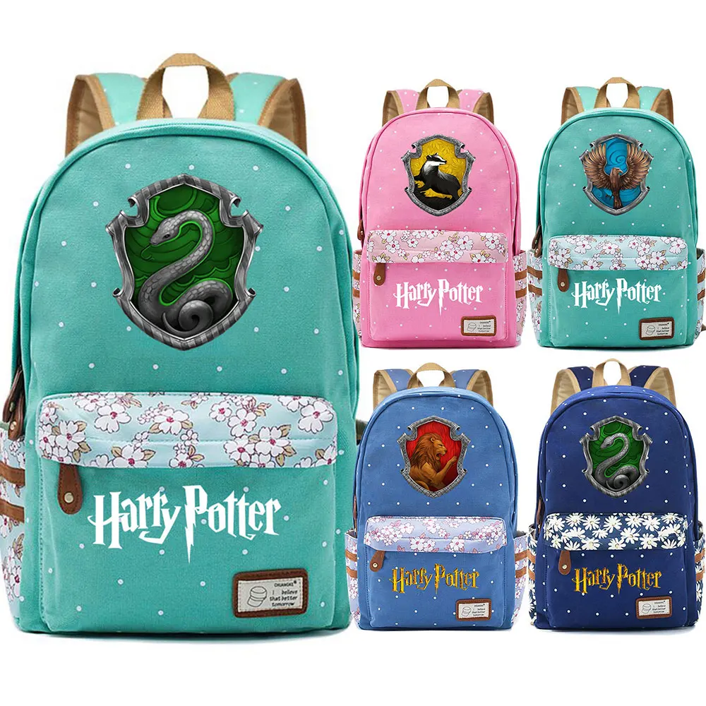 Hogwarts Slytherin Gryffindor Ravenclaw Flowers Dot Boy Girl School bag Women Bagpack Teenagers Schoolbags Canvas Femme Backpack
Hogwarts Slytherin Gryffindor Ravenclaw Flowers Dot Boy Girl School bag Women Bagpack Teenagers Schoolbags Canvas Femme Backpack