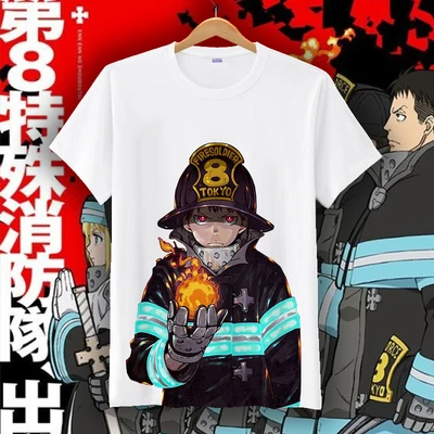 New Anime Enn Enn no Shouboutai Fire Force T shirt Shinra Kusakabe cosplay T-shirt Short Sleeve Tops Tee
New Anime Enn Enn no Shouboutai Fire Force T shirt Shinra Kusakabe cosplay T-shirt Short Sleeve Tops Tee