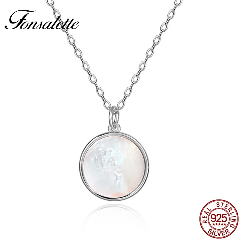 Vintage Sterling Silver White Shell Pendant Necklace Round Natural Mother of Pearl Necklaces Woman Girls Jewelry Gift ZK30
Vintage Sterling Silver White Shell Pendant Necklace Round Natural Mother of Pearl Necklaces Woman Girls Jewelry Gift ZK30