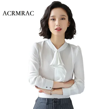 ACRMRAC Women's clothing 2018 Formal New Solid color Slim Long sleeves white Business OL Blouses & Shirts
ACRMRAC Women's clothing 2018 Formal New Solid color Slim Long sleeves white Business OL Blouses & Shirts