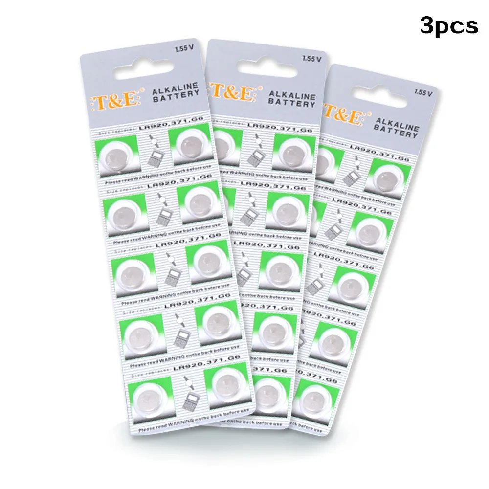 30cells AG6 Watch Batteries 1.55V LR920 Button Cell Batteries LR 920 371 G6 Alkaline Battery for Calculator Toy
30cells AG6 Watch Batteries 1.55V LR920 Button Cell Batteries LR 920 371 G6 Alkaline Battery for Calculator Toy