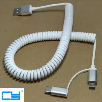 2 in 1 Stretch USBC USB-C 3.1 USB Type C Micro USB 2.0 A Male Data Flat Slim Charge date Cable 3m 10ft for Tablet & Mobile Phone
2 in 1 Stretch USBC USB-C 3.1 USB Type C Micro USB 2.0 A Male Data Flat Slim Charge date Cable 3m 10ft for Tablet & Mobile Phone