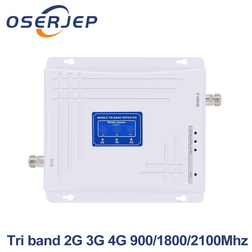 

Tri Band 2g 3g 4g Signal Booster 900MHz 1800MHz 2100MHz GSM WCDMA UMTS LTE Cellular Repeater Triband 900/1800/2100mhz Amplifier