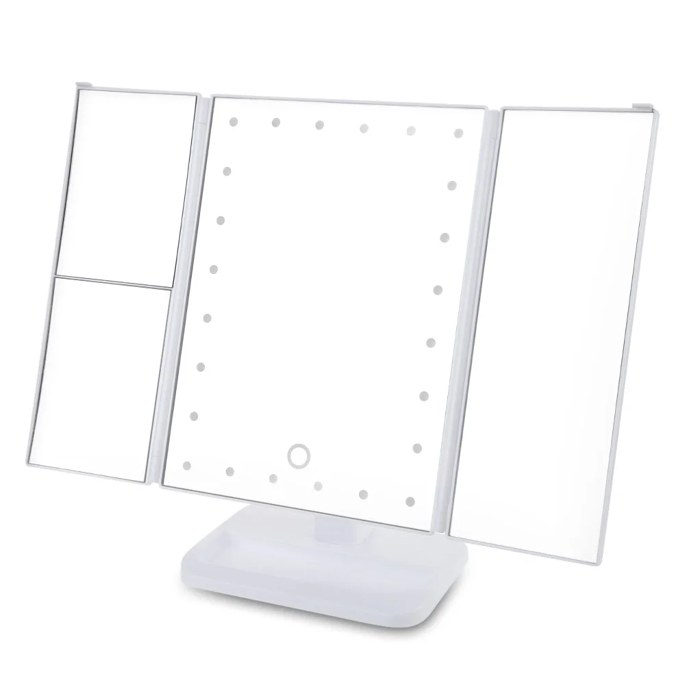 LED Touch Screen 24 Light Makeup Mirror Table Desktop Makeup 1X/2X/3X/10X Magnifying Mirrors Vanity 3 Folding Adjustable Mirror
LED Touch Screen 24 Light Makeup Mirror Table Desktop Makeup 1X/2X/3X/10X Magnifying Mirrors Vanity 3 Folding Adjustable Mirror