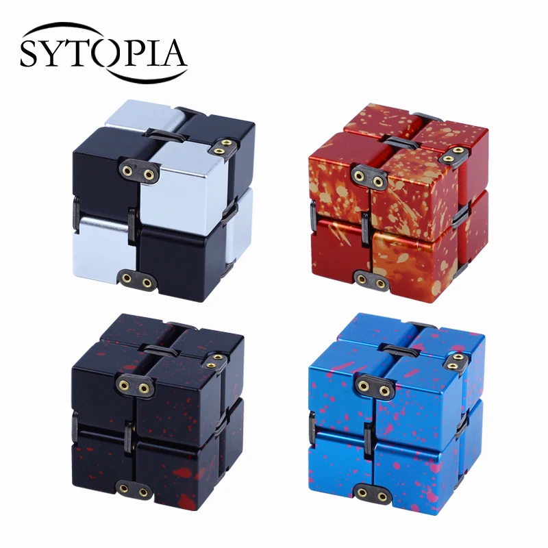 

Premium Metal Infinity Cube Fidget Toy Beautiful Deformation Magical Infinite Cube Fidget Toys Stress Reliever for EDC Anxiety