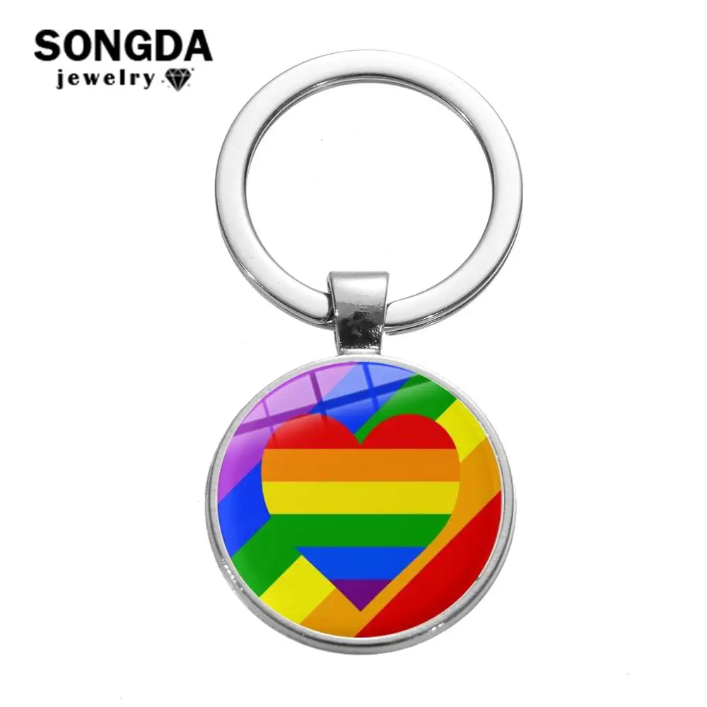 SONGDA Rainbow Heart Keychain Lesbian Gay Pride LGBT Key Chain Handicrafts Glass Gem Round Charm Key Ring Gift for for Men Women
SONGDA Rainbow Heart Keychain Lesbian Gay Pride LGBT Key Chain Handicrafts Glass Gem Round Charm Key Ring Gift for for Men Women
