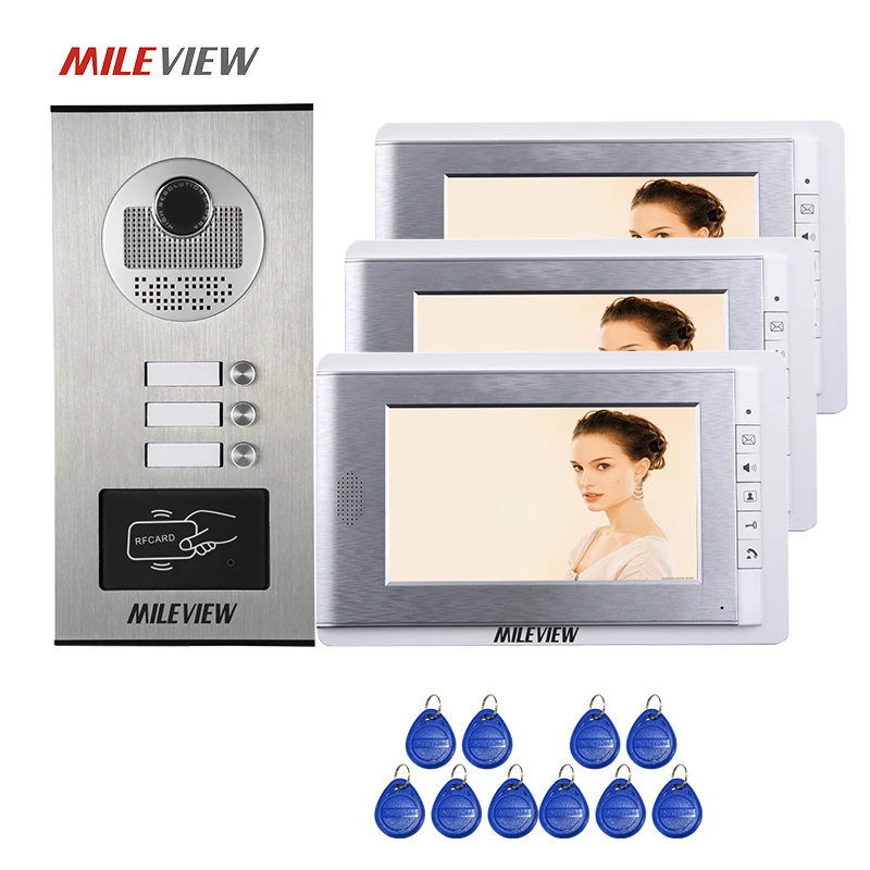 Apartment 7" Color LCD Video Intercom Door Phone System 3 Monitors + RFID Access Outdoor Camera for 3 Family House FREE SHIPPING
Apartment 7" Color LCD Video Intercom Door Phone System 3 Monitors + RFID Access Outdoor Camera for 3 Family House FREE SHIPPING