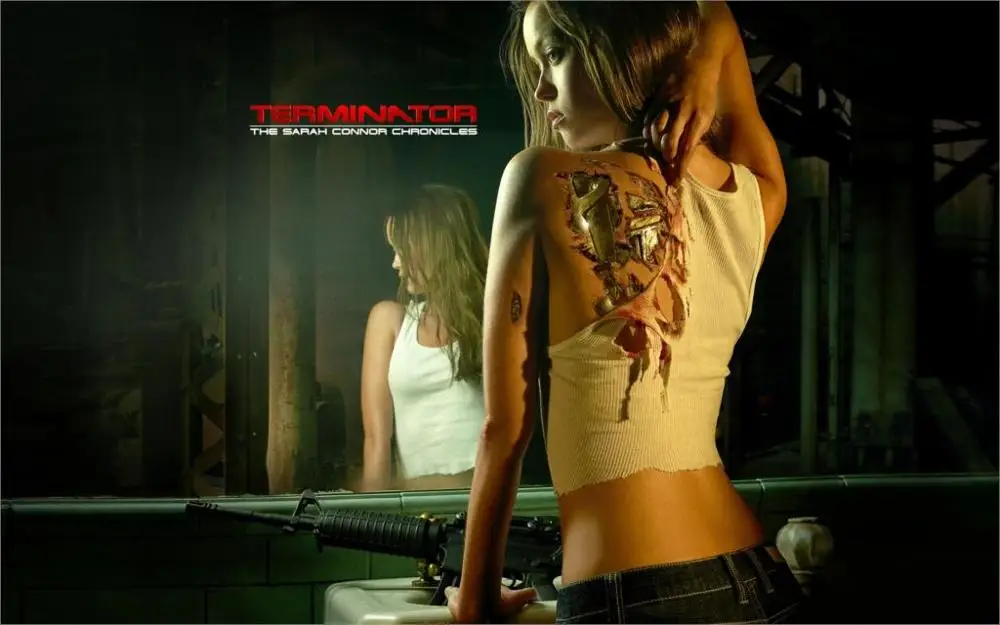 Летняя модель Glau Terminator robot girl movie 4 размера из шелковой ткани с принтом