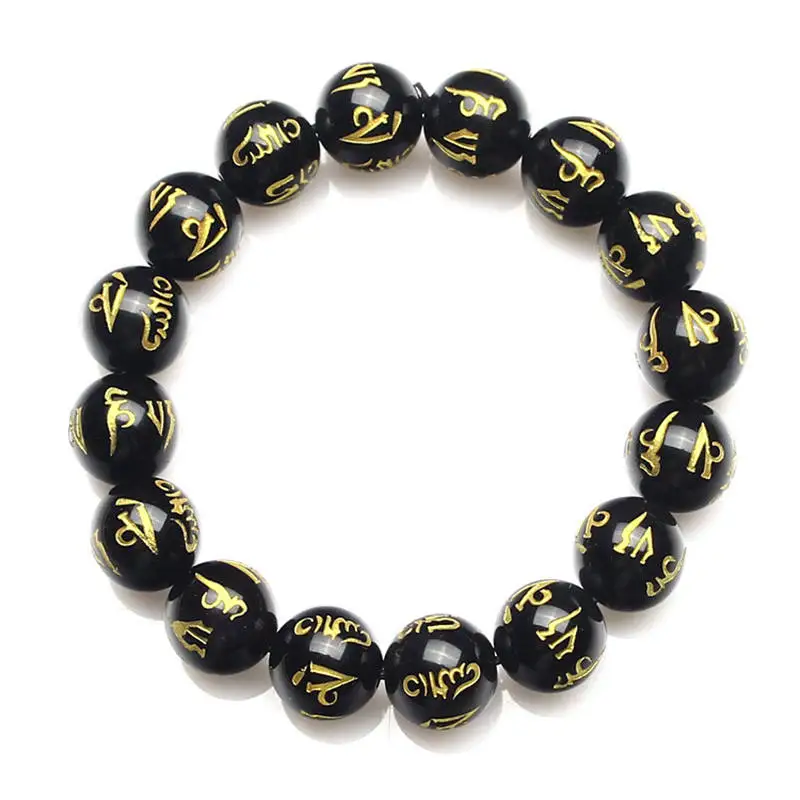BB-088 Black Carnelian Mantras Beaded Bracelets 14mm for Man Tibetan Six Words Mantras OM MANI PAD ME HUM
BB-088 Black Carnelian Mantras Beaded Bracelets 14mm for Man Tibetan Six Words Mantras OM MANI PAD ME HUM