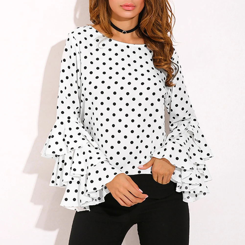 3XL 4XL 5XL Plus Size Tunics Women Shirt Polka Dot Ruffle Blouses female Long Sleeves O-Neck Elegant Ladies Casual Office Tops
3XL 4XL 5XL Plus Size Tunics Women Shirt Polka Dot Ruffle Blouses female Long Sleeves O-Neck Elegant Ladies Casual Office Tops
