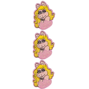 

10 PCS Fashion New Design The Muppets Miss Piggy Cartoon Embroidered Girls Iron On Applique Patch 100%EMBROIDERY